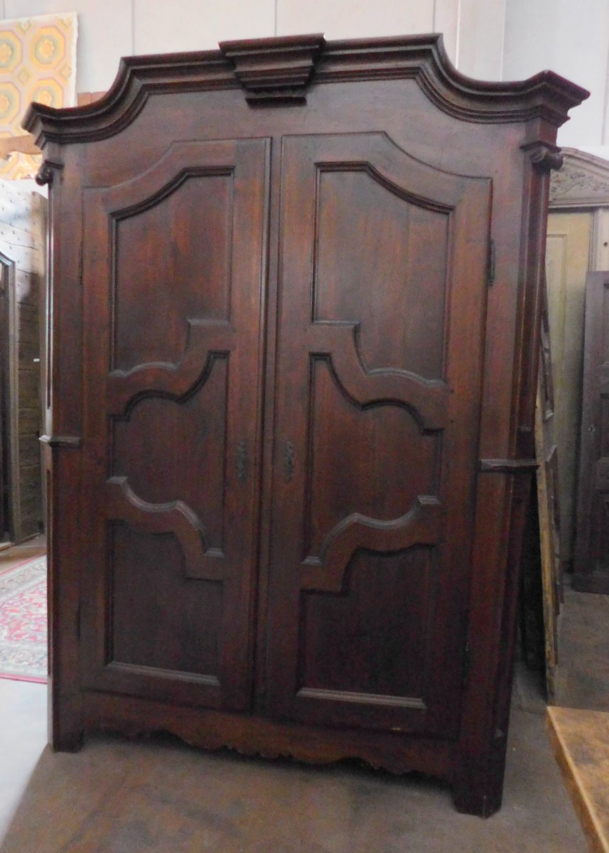 arm67 Piemontesischer Pappelholzschrank, 18. Jh., Maße: 160 x 226 cm